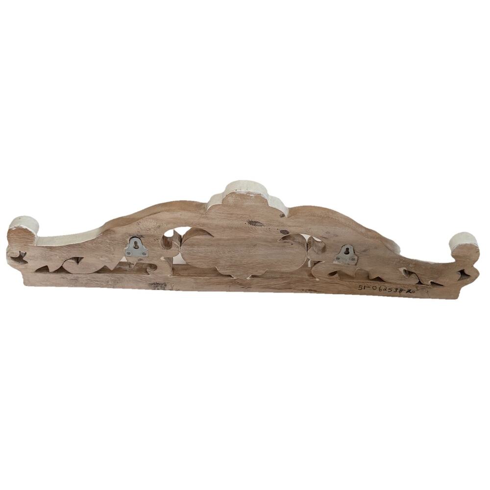 Vintage Style Carved Distressed Wood Wall Mounted Rack Rustic Country Farmhouse - Picture 2 of 10
